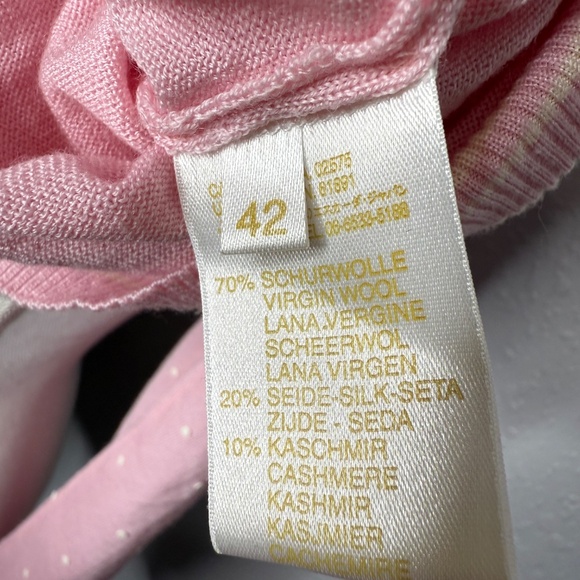 Escada Light pink & white polk a dot Cardigan button up sweater -cp - Picture 10 of 10